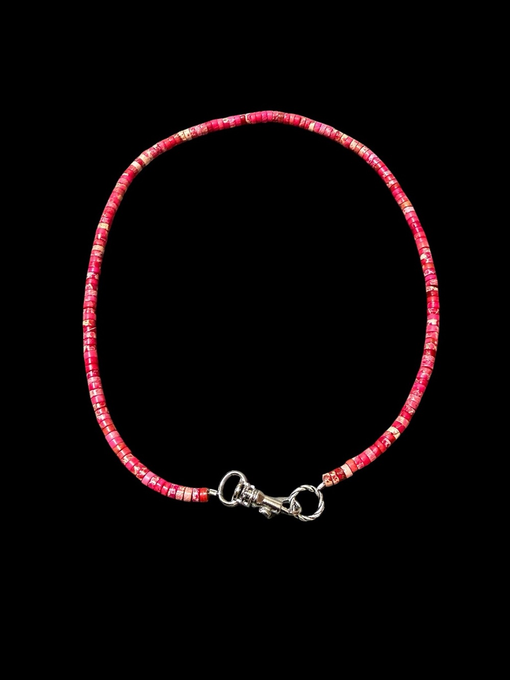 Pink Heishi Bead Necklace.